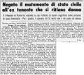 1962 11 30 - R. S., Negato il mutamento di stato civile all'ex tenente che si ritiene donna, La stampa 30.11.1962, n. 271, p. 9.jpg