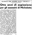1947 01 29 - Anonimo, Otto anni di espiazione per gli assassini di Micheletto, ''L'unità'', 29.01.1947, p. 2.jpg