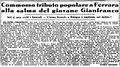 1952 04 18 - Onorio Dolcetti, Commosso tributo popolare a Ferrara alla salma del giovane Gianfranco, L'unità, 18.04.1952, p. 5.jpg