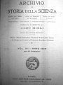 Frontespizio dell'Archivio di storia della scienza, 1926.jpg